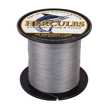 100M 109Yds Grey 6lb-100lb HERCULES PE Braided Fishing Line 4 Strands
